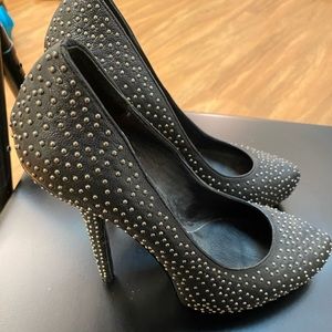 Black Studded High Heels